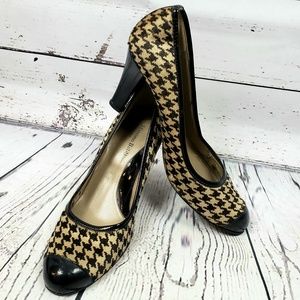 Massimo Baldi Houndstooth leather upper Heels